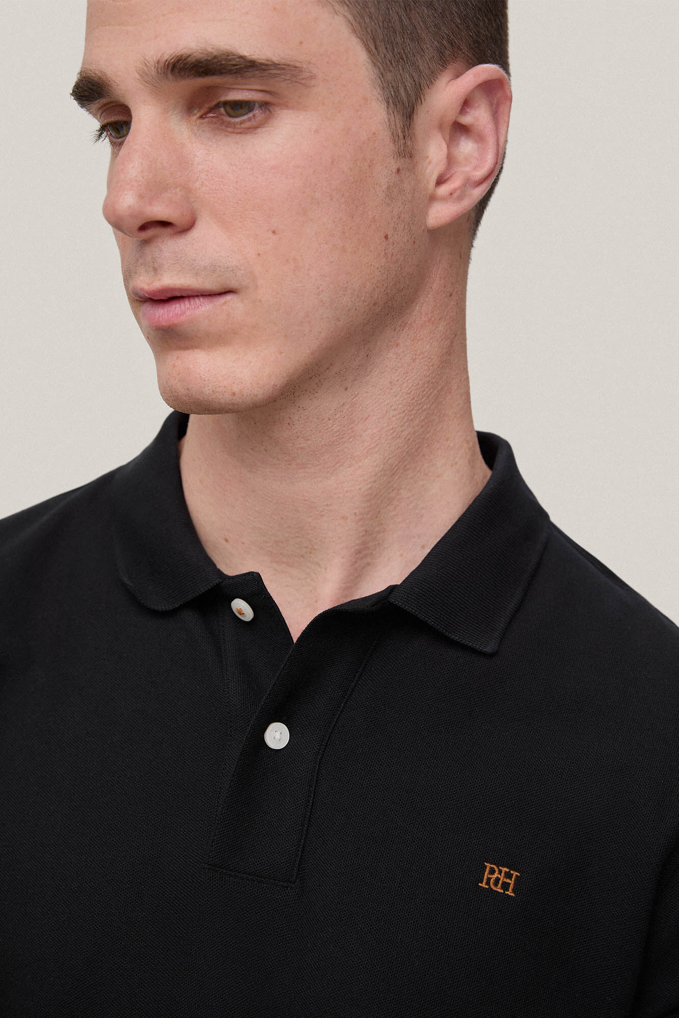 Camisa polo com logotipo - Preta