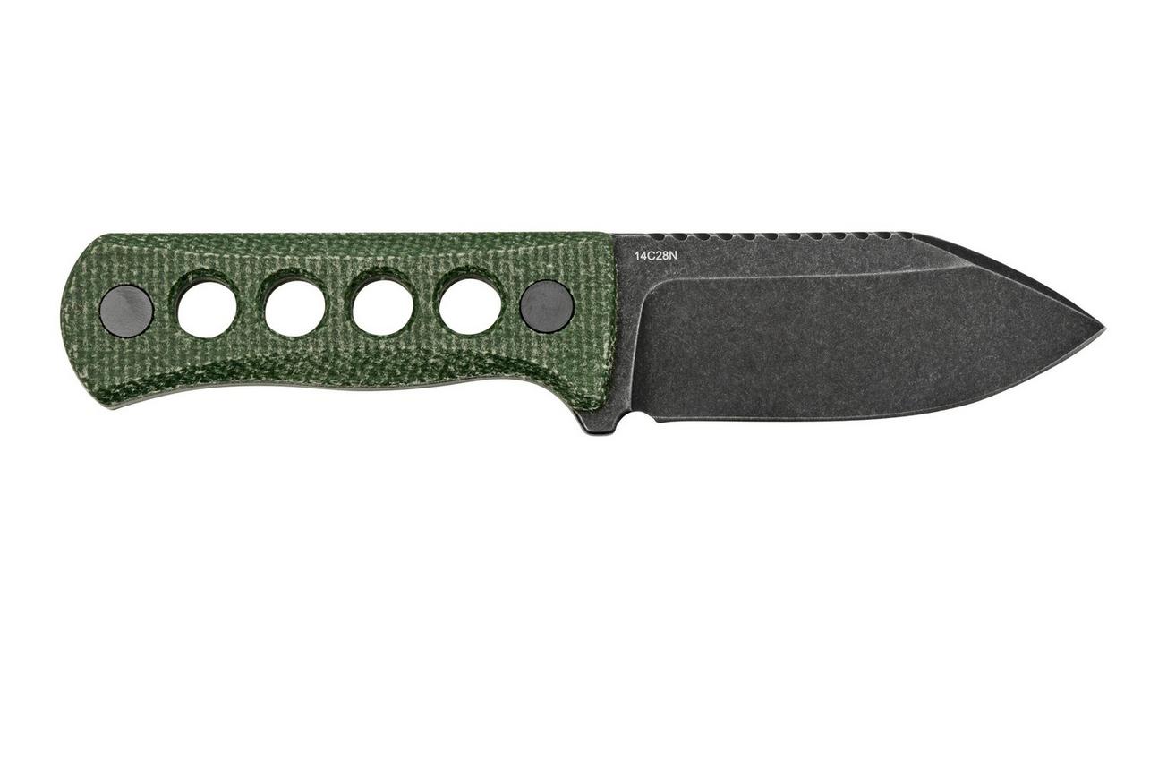 QSP Knife Canary QS141-C2 Blackwashed, Black Green G10, nekmes