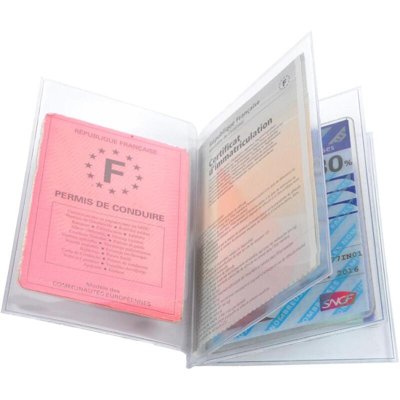 Etui de protection multi-cartes 4 volets PVC lisse 20/100e - Cristal