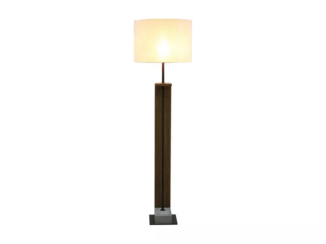 Lampadaire bois et béton Bois Marron - Chic Interior's