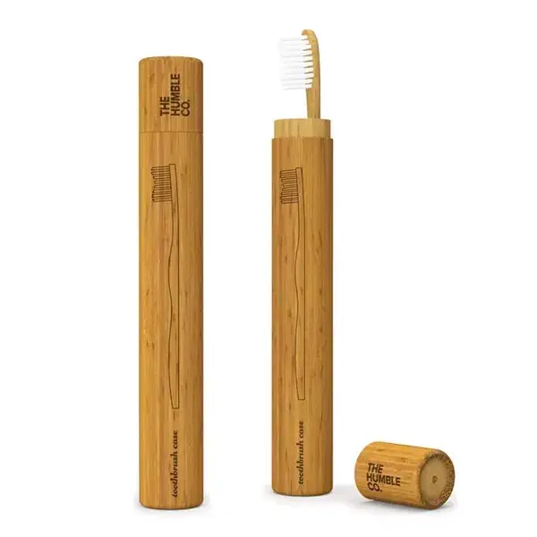Estojo de escova de dentes de bambu simples