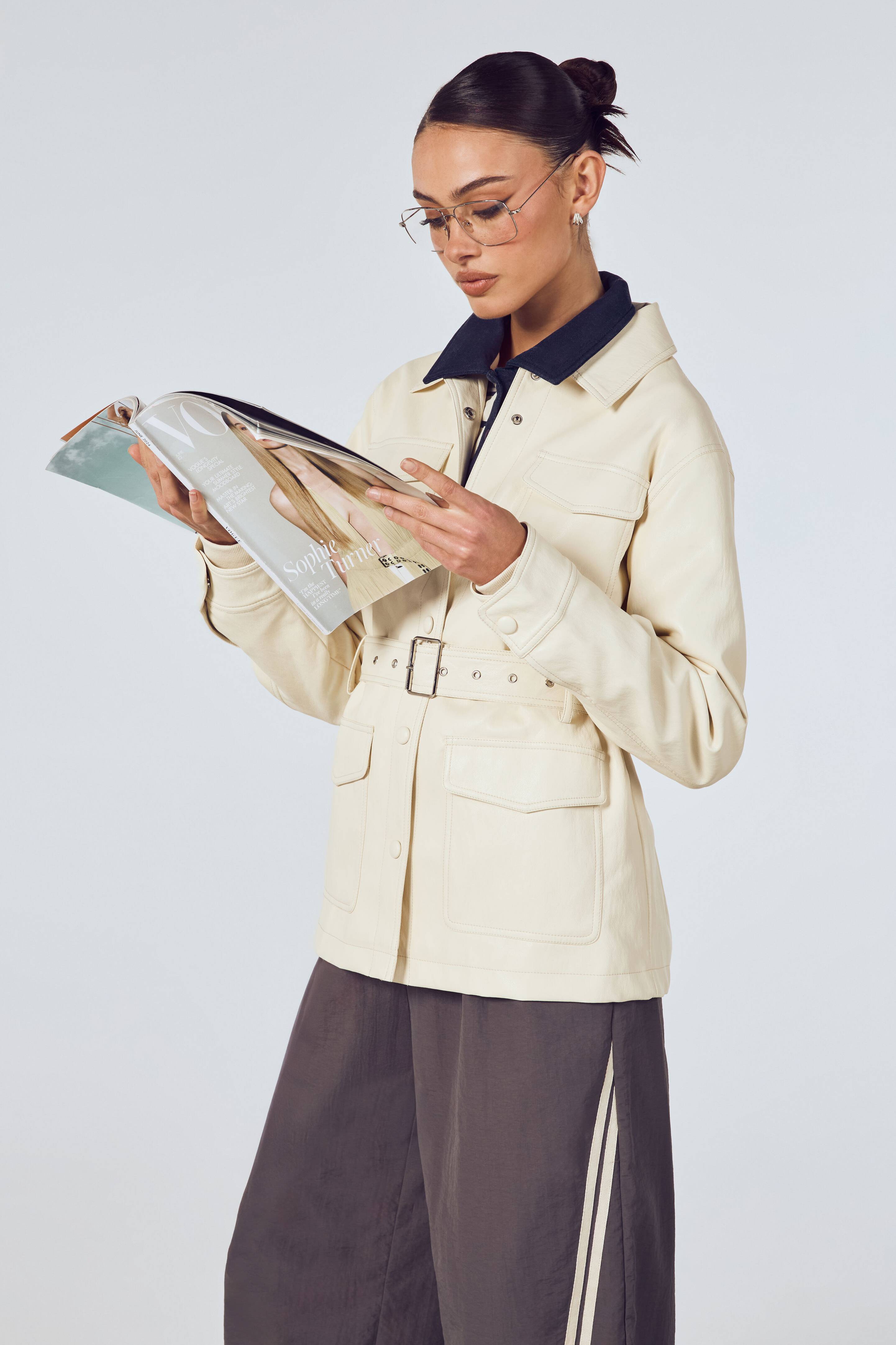 boohoo Surchemise Utilitaire À Poches En Synthétiquecuir Avec Ceinture