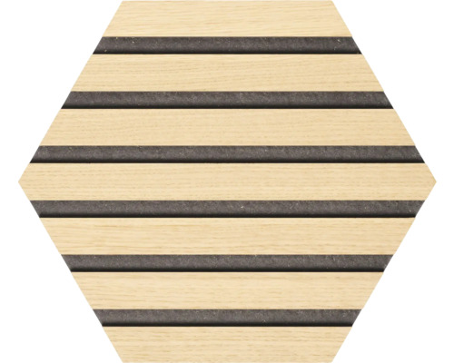 Fjordwall akoestisch paneel Hexagon Oak 265 x 265 x 9 mm 1 verpakking = 3 stuks