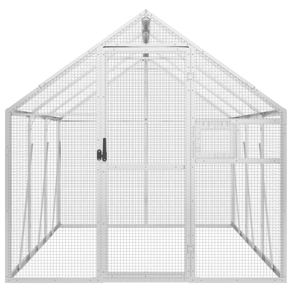 Gaiola para pássaros em alumínio vidaXL, prata, 1,79 x 10 x 1,85 m