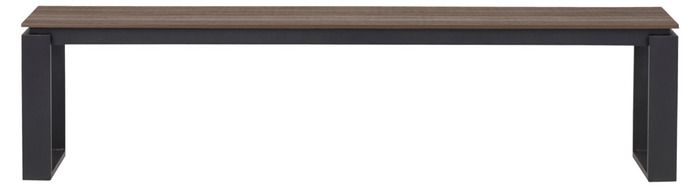 Havebænk 180 x 36 x 43 cm sort/brun - Outfit