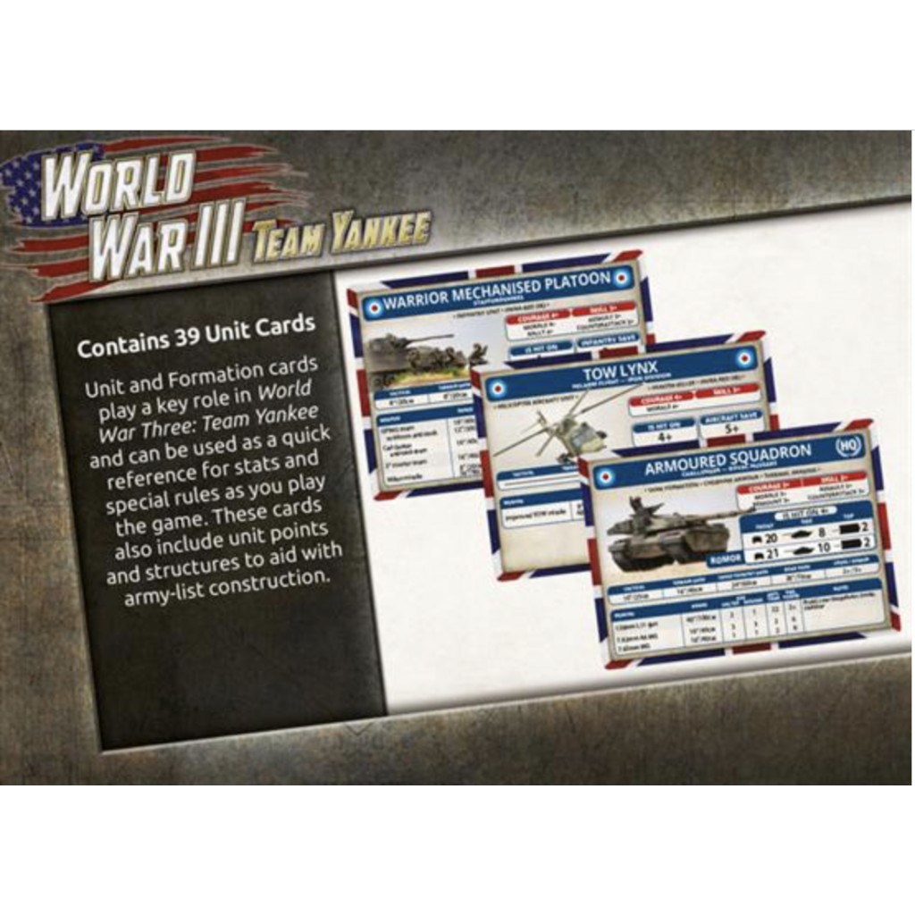 Team Yankee - British Unit Card Pack
