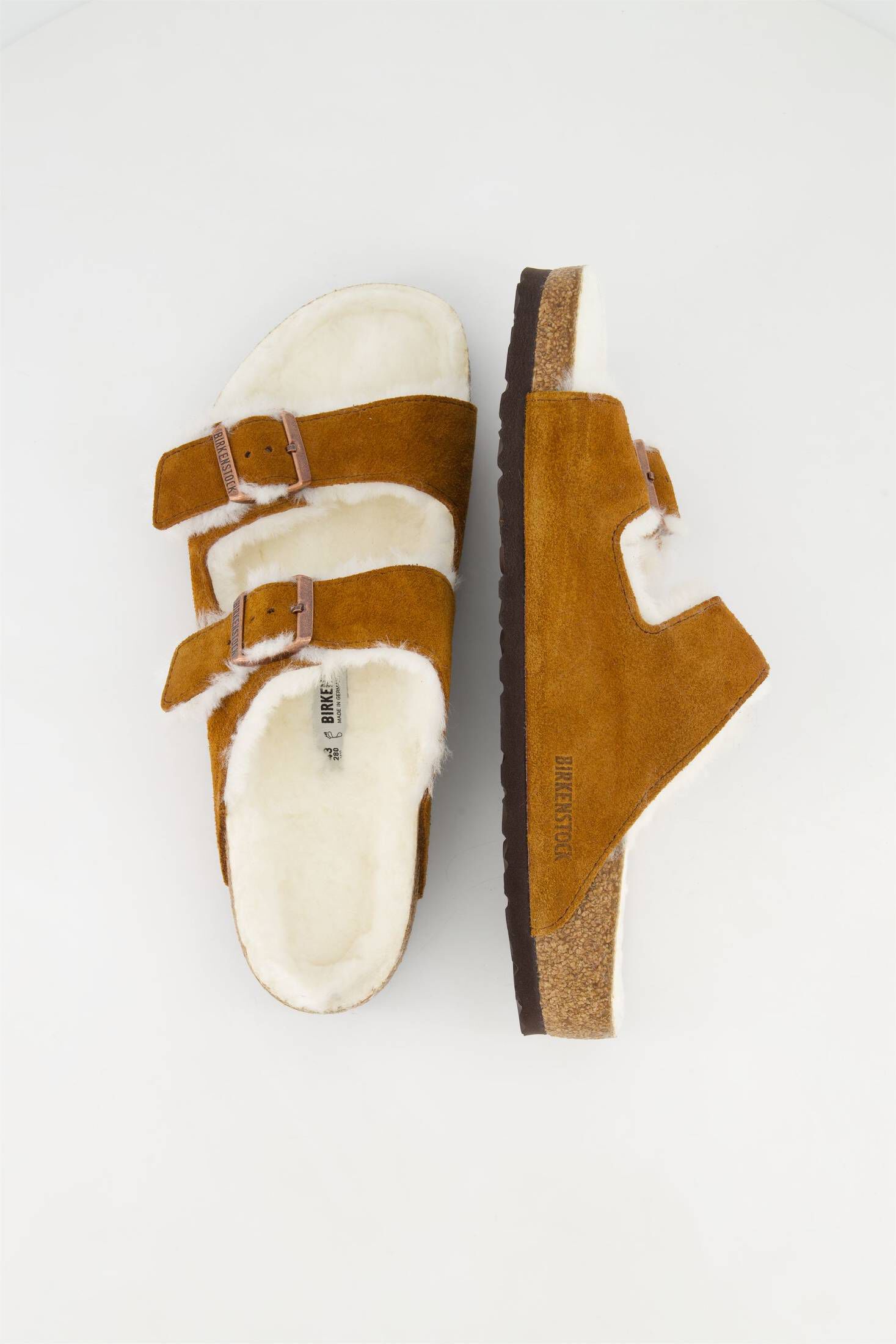 Birkenstock| Herren Sandalen ARIZONA SHEARLING Veloursleder mit Lammfell