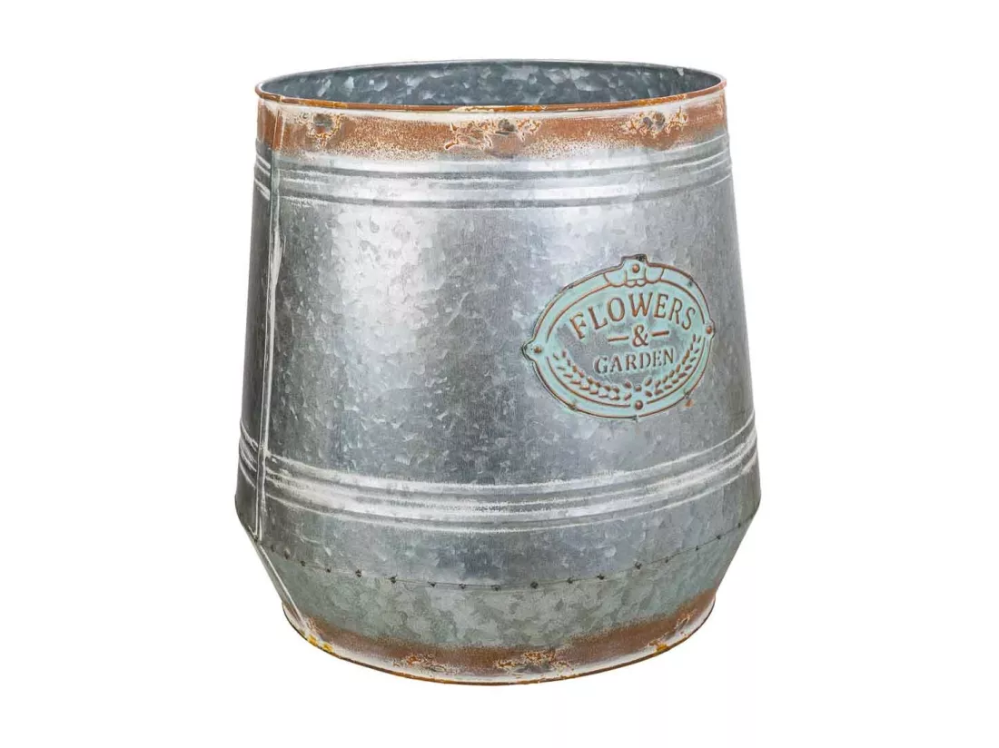 Cache-pot en métal argenté 30xd26x31h t:30