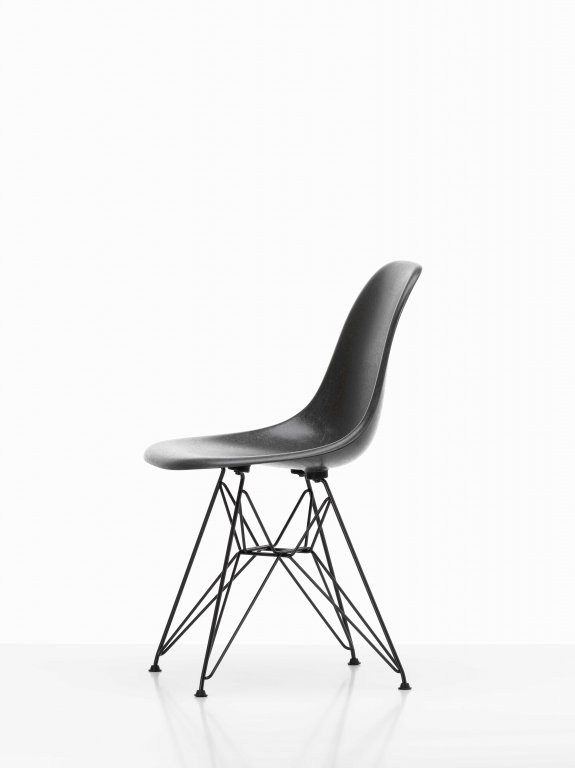 Vitra Eames DSR Fiberglass stoel chroom onderstel, navy blue