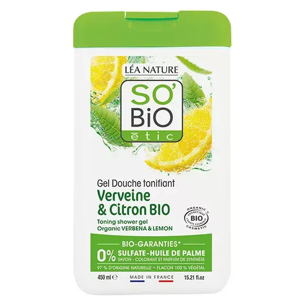 So'Bio Étic Douche Gel Hydratant Verveine et Citron Bio 450ml