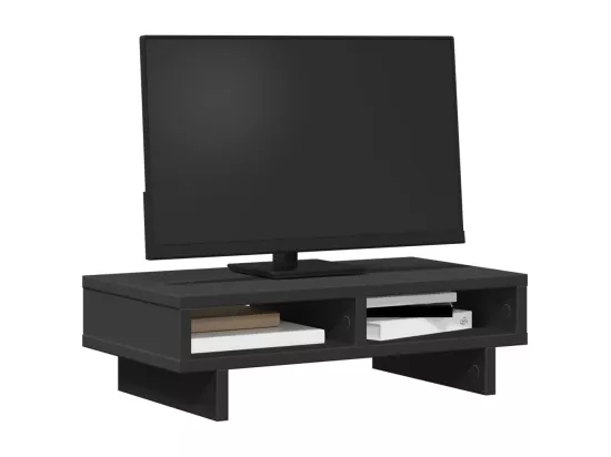 Support de moniteur noir 50x27x15 cm bois d'ingénierie
