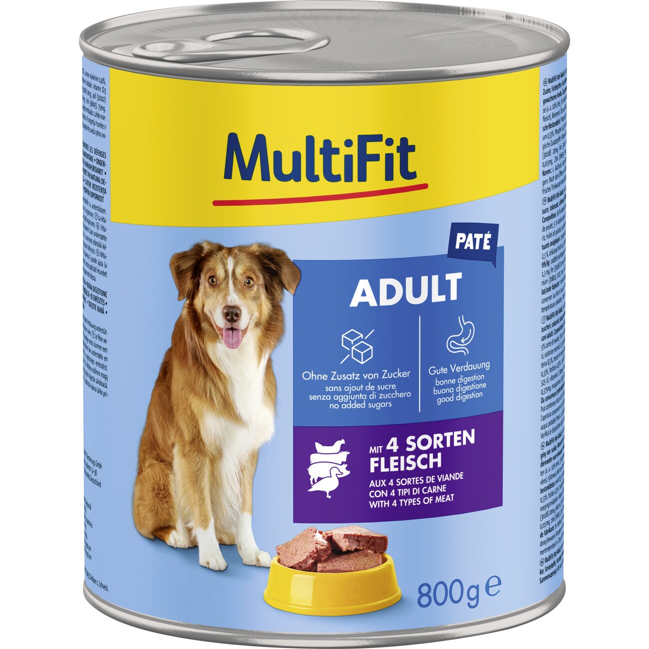 MultiFit Chunks in Paté 4 Sorten Fleisch 6x800 g