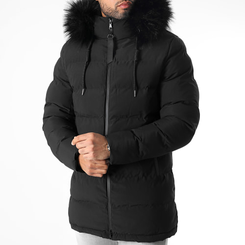 Doudoune Longue Explorer Avec Fourrure Noire 0038 Noir
