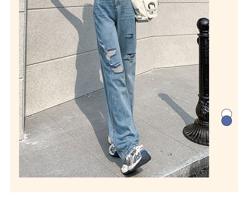 Denimot - High Rise Washed Distressed Loose Fit Jeans (diverse ontwerpen)