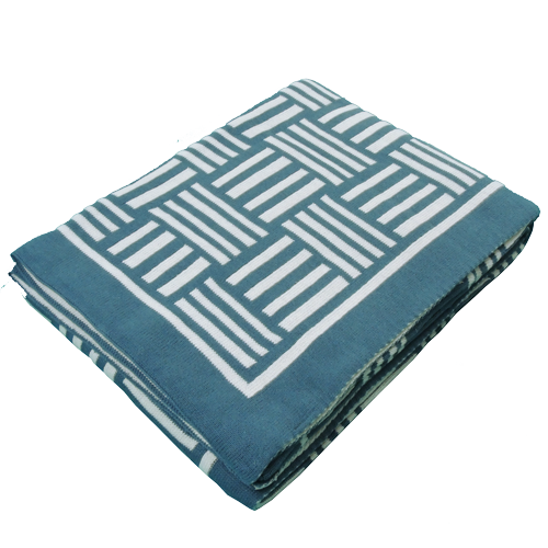 PLAID BLAUW STREEP KATOEN