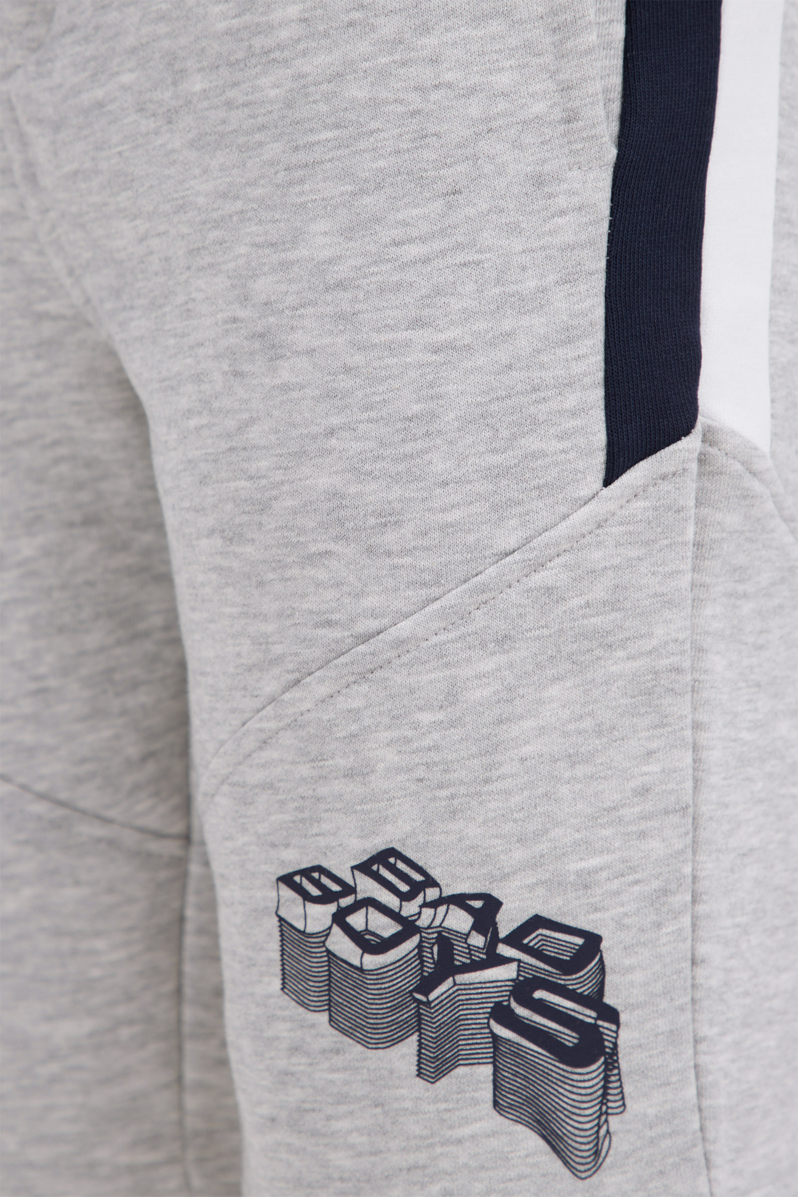 Jongens sweatshort met tapedetail Bad Boys Lichtgrijs gemeleerd