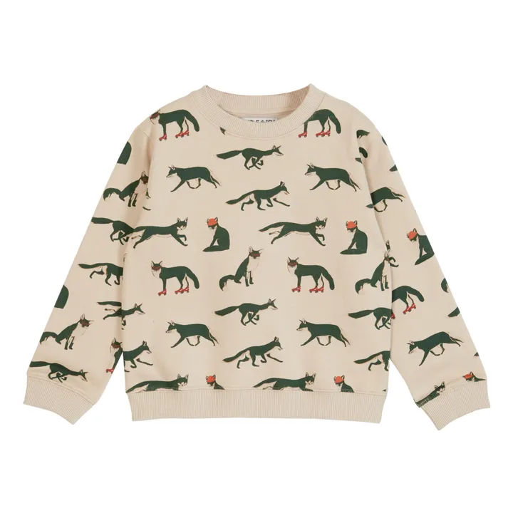 Emile et Ida Sweat Coton Bio Renards | Ecru