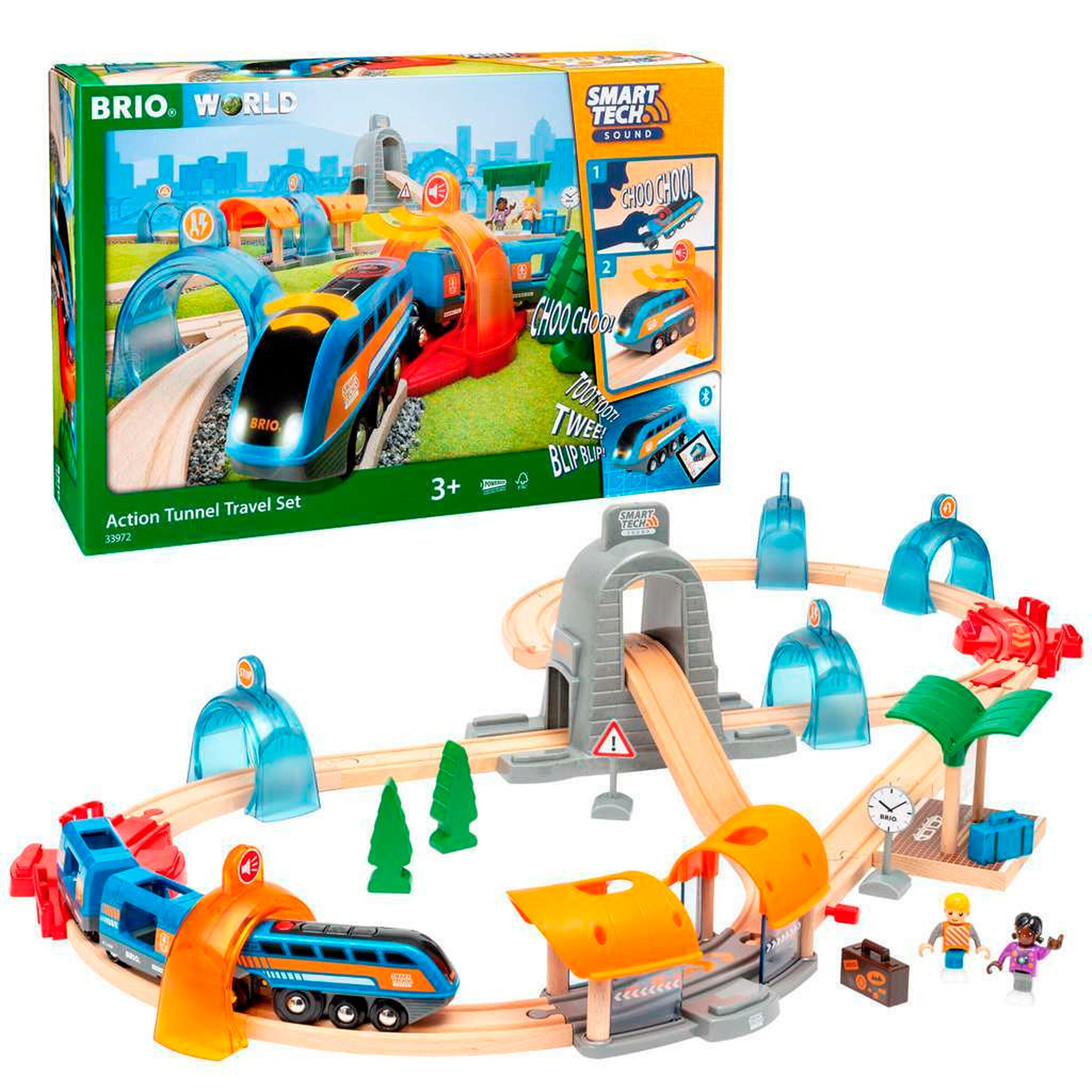 BRIO Action Tunnel Reisezug Set