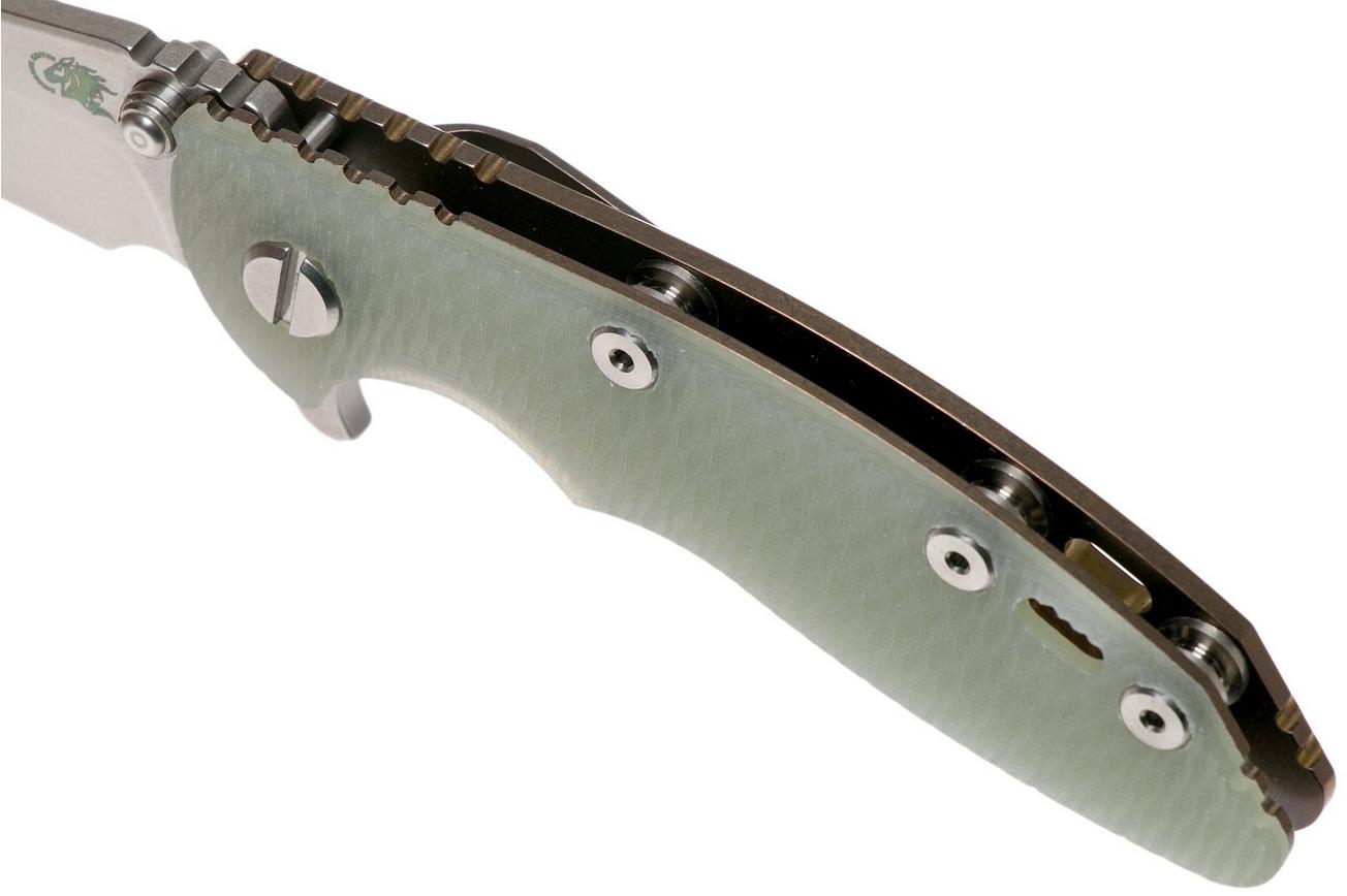 Rick Hinderer XM18 3” Wharncliffe CPM 20CV Stonewash, Bronze, Translucent G10, zakmes