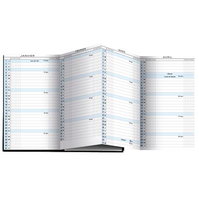 Agenda planning accordéon mensuel Winner Exaplan 16 - 9 x 16 cm - disponible dans différentes couleurs - Exacompta