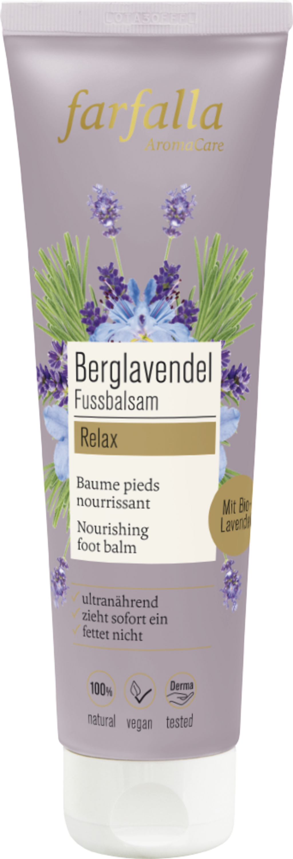 farfalla  Berglavendel Relax Fussbalsam, 75 ml