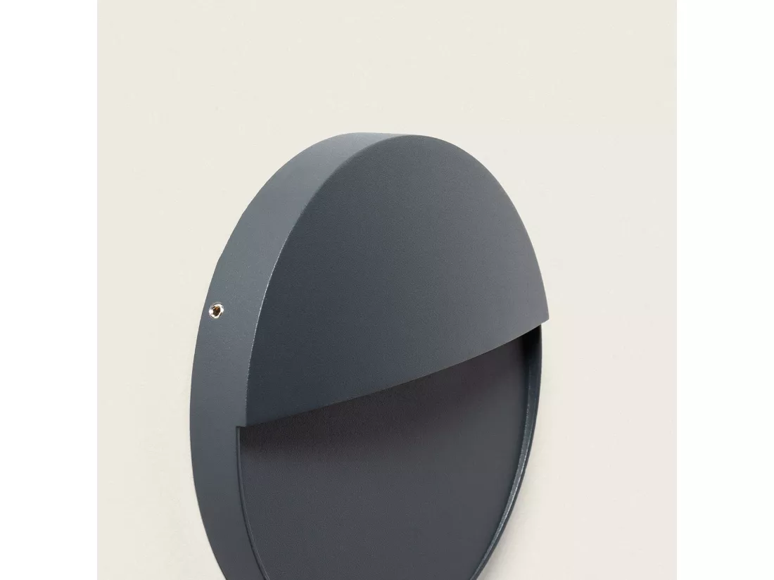 Applique Murale Extérieure LED 6.5W CCT Seleccionable en Saillie Ronde Jade Gris foncé