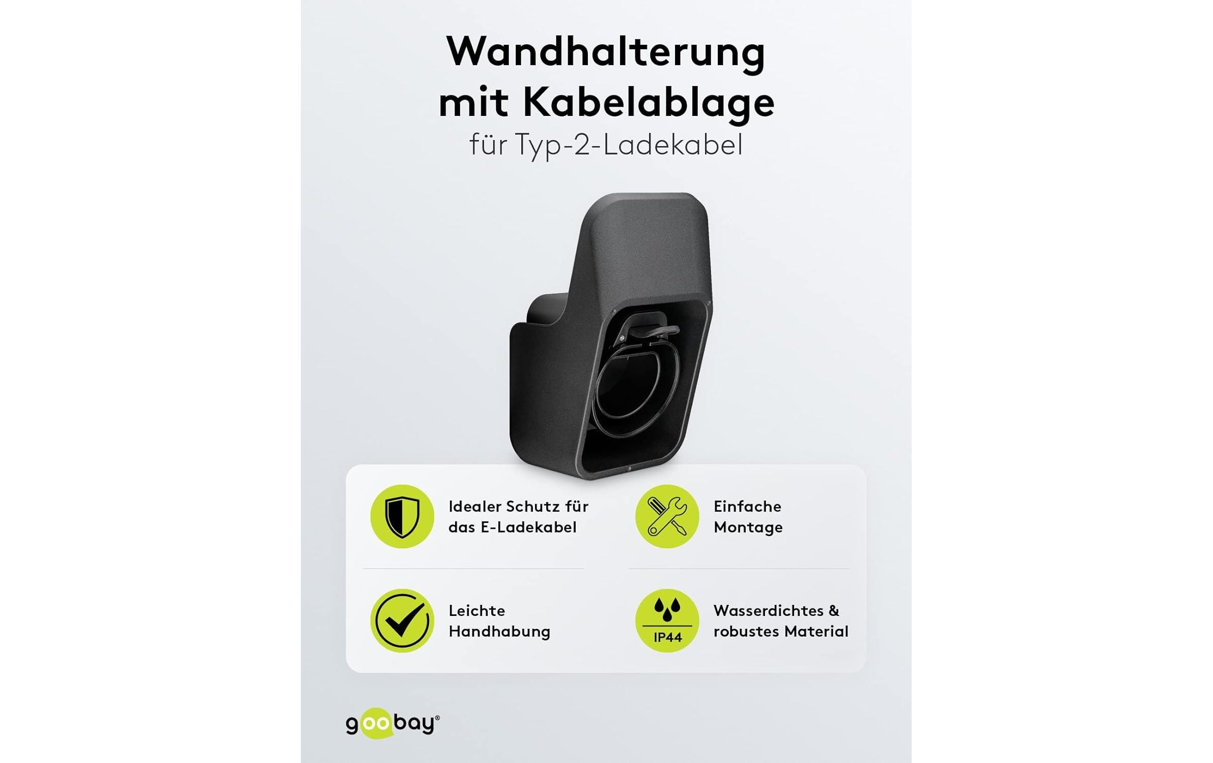 Wandhalterung mit Kabelablage für Ladekabel Typ-2Kabel-Wandhalterung für Typ-2 Elektrofahrzeug-Ladekabel