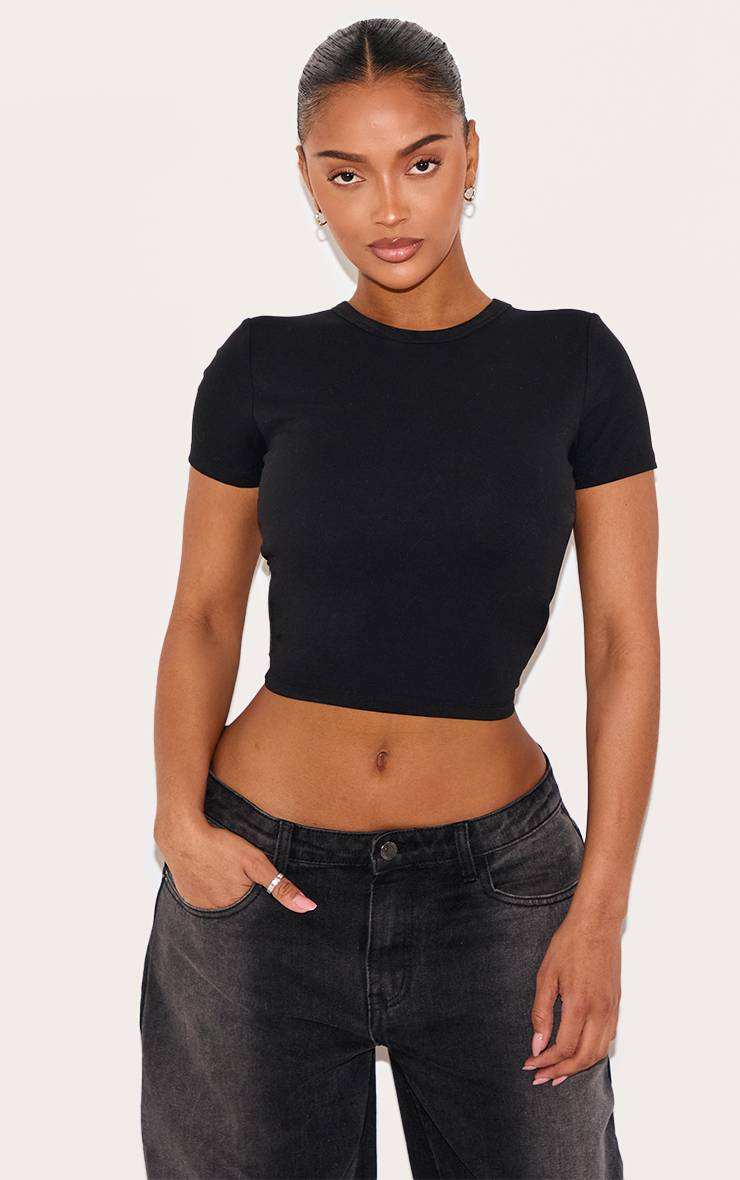 Noir T-shirt Sculptant Shape Avec Soutien-gorge Intégré