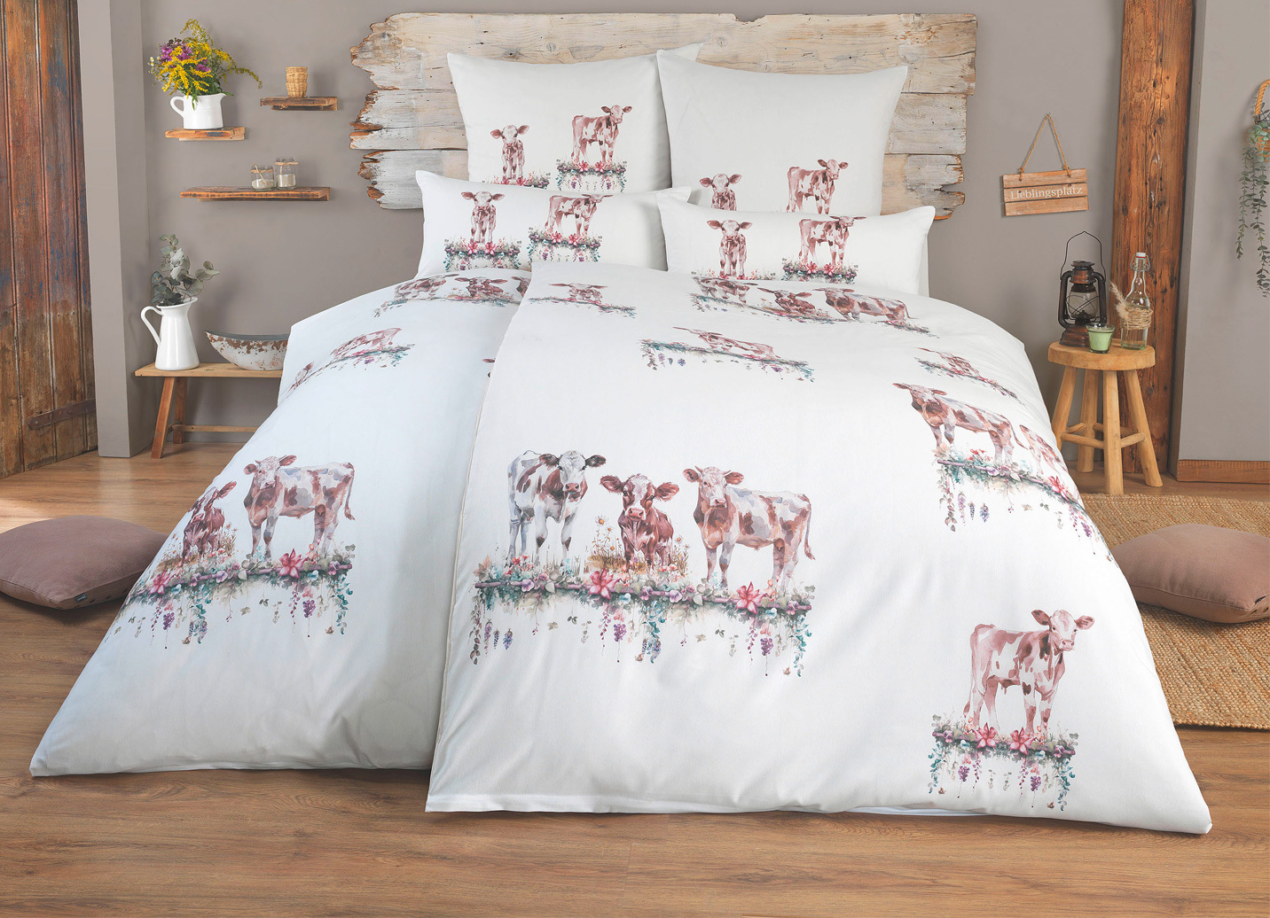 Polycotton-Bettwäsche-Garnitur mit Reißverschluss