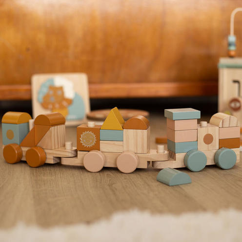 Train empilable en bois FSC - Multicolor - TROIS KILOS SEPT