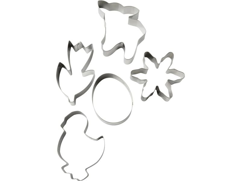 Zenker Guetzli-Ausstecher Set Frühlingswiese 5er Set Frühlingshaftes 5-teiliges Ausstecher-Set für Plätzchen