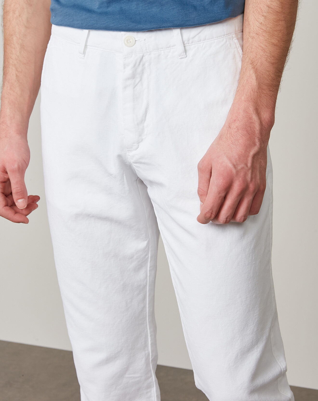 Hartford Pantalon en Coton & Lin Tyron blanc