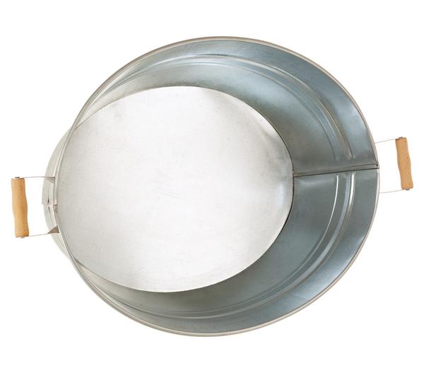 Dehner Zink-Wanne mit Holzgriffen, oval,
