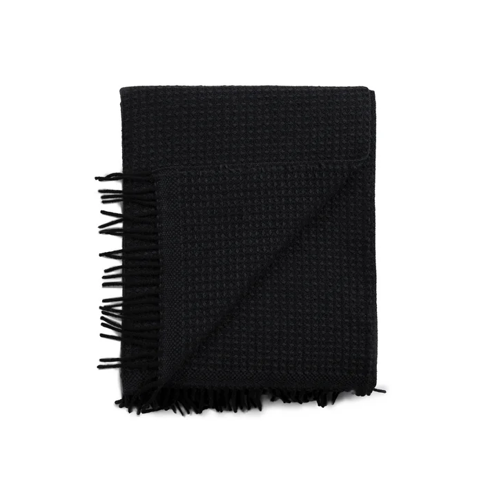 Røros Tweed - Vega Wolldecke 210 x 150 cm, schwarz
