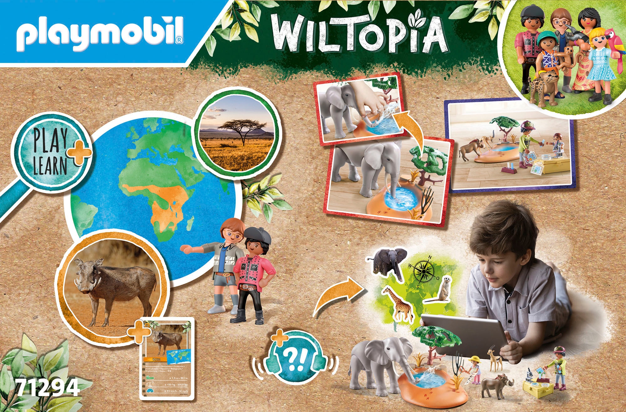 Playmobil® Konstruktions-Spielset »Spritztour zum Wasserloch (71294), Wiltopia« teilweise aus recyceltem Material; Made in Europe