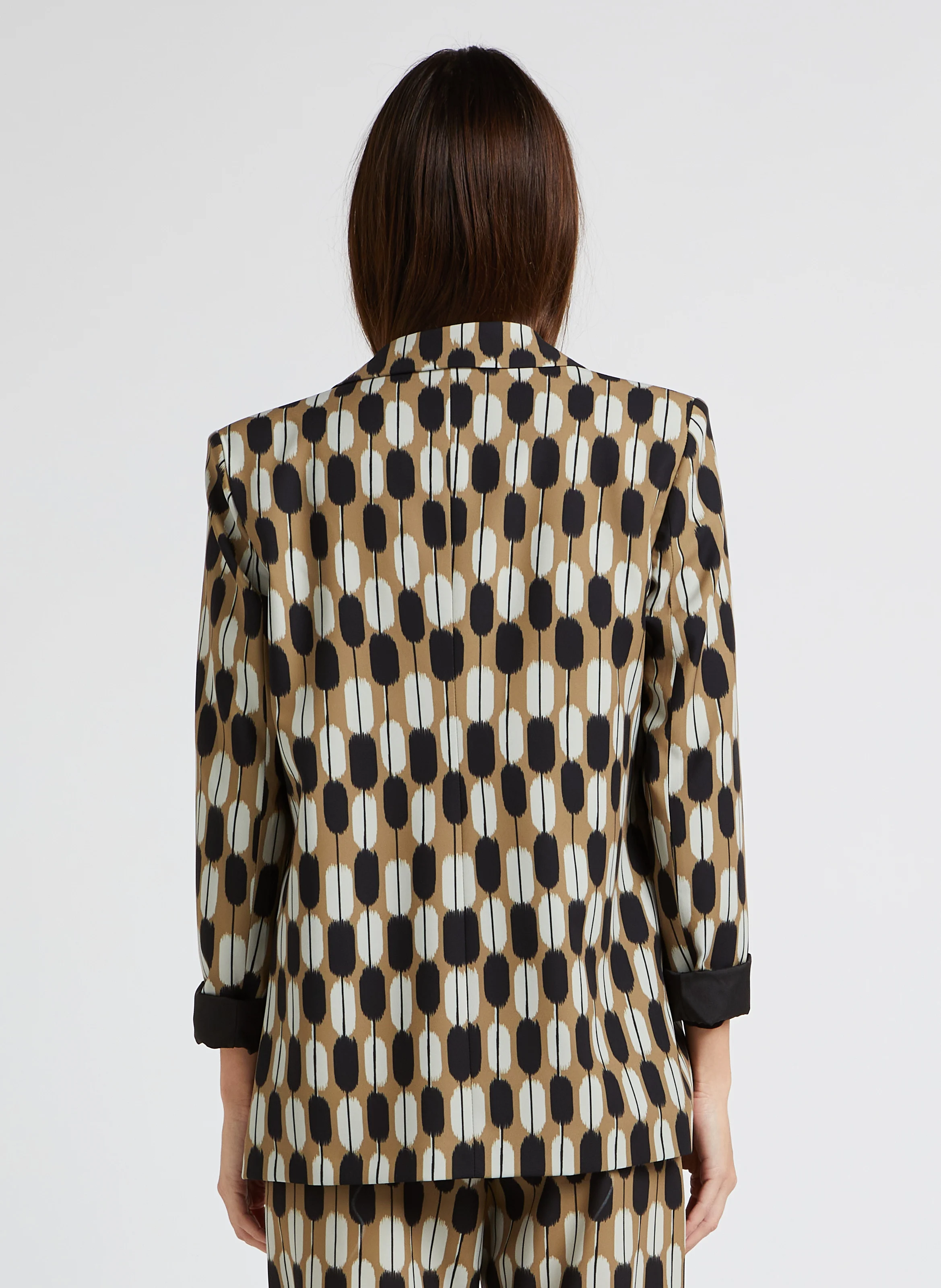 Veste de tailleur droite fluide | Marron