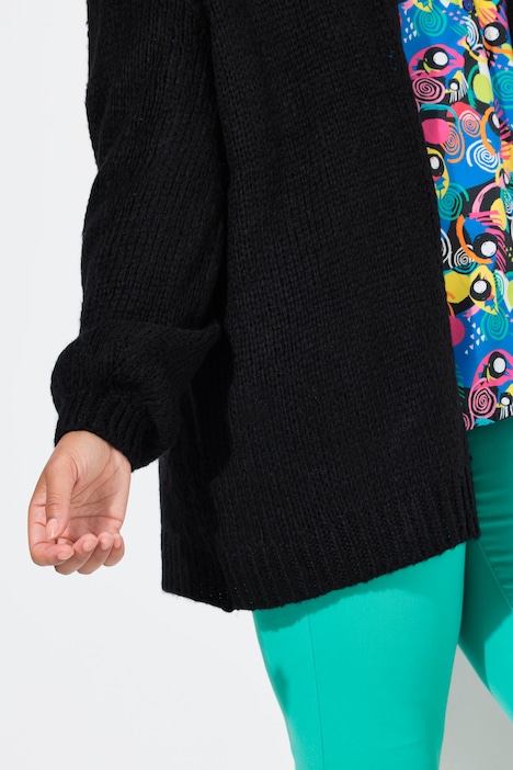 Strickjacke, Straight Fit, Ballonärmel