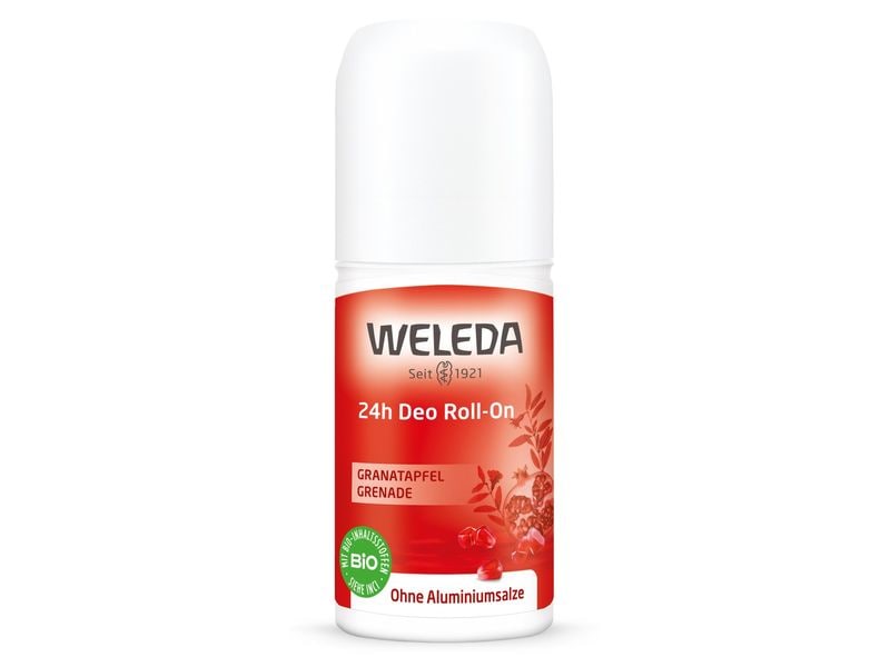 WELEDA Deo Roll-On 24 h Granatapfel 50 ml Natürliches Deo bietet 24 h zuverlässigen Schutz