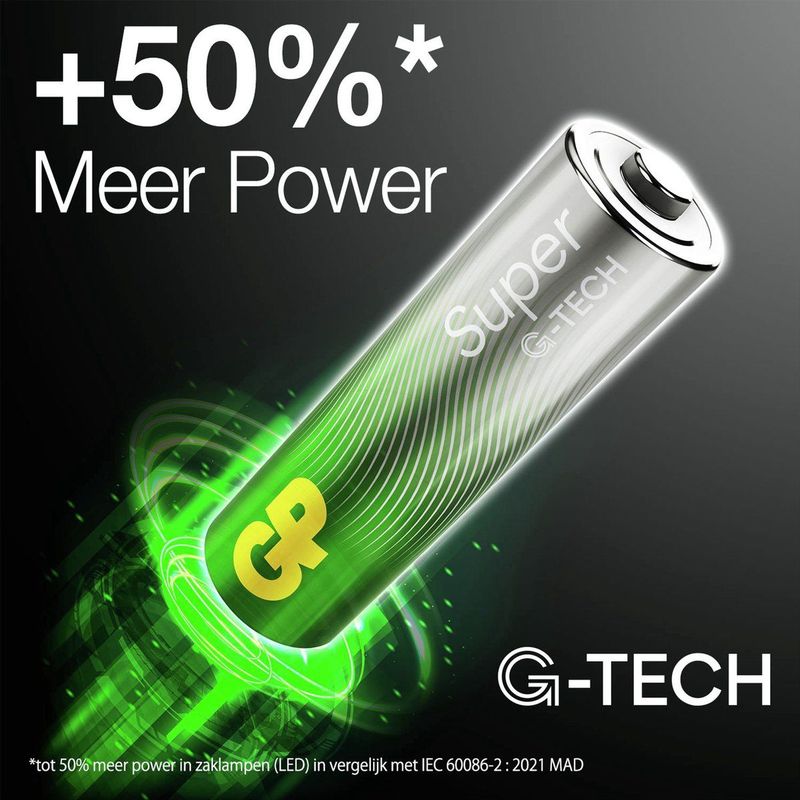 GP - Super Alkaline - AAA Batterijen - 10 Stuks - G-TECH Technologie