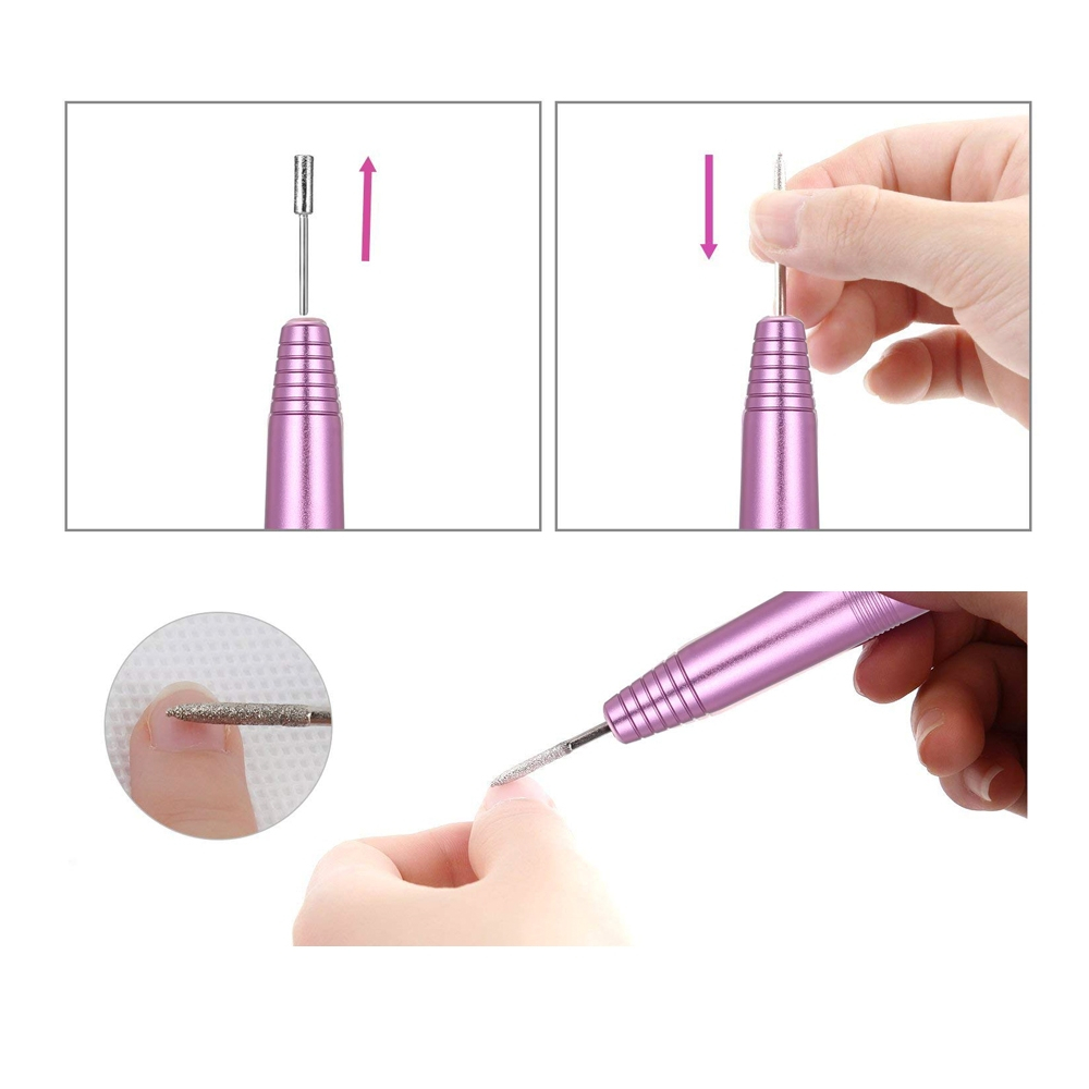 (12in1) Elektrische USB Nagelfräse Nagelpflege Polierwerkzeug Maniküre Pediküre Set - Silber