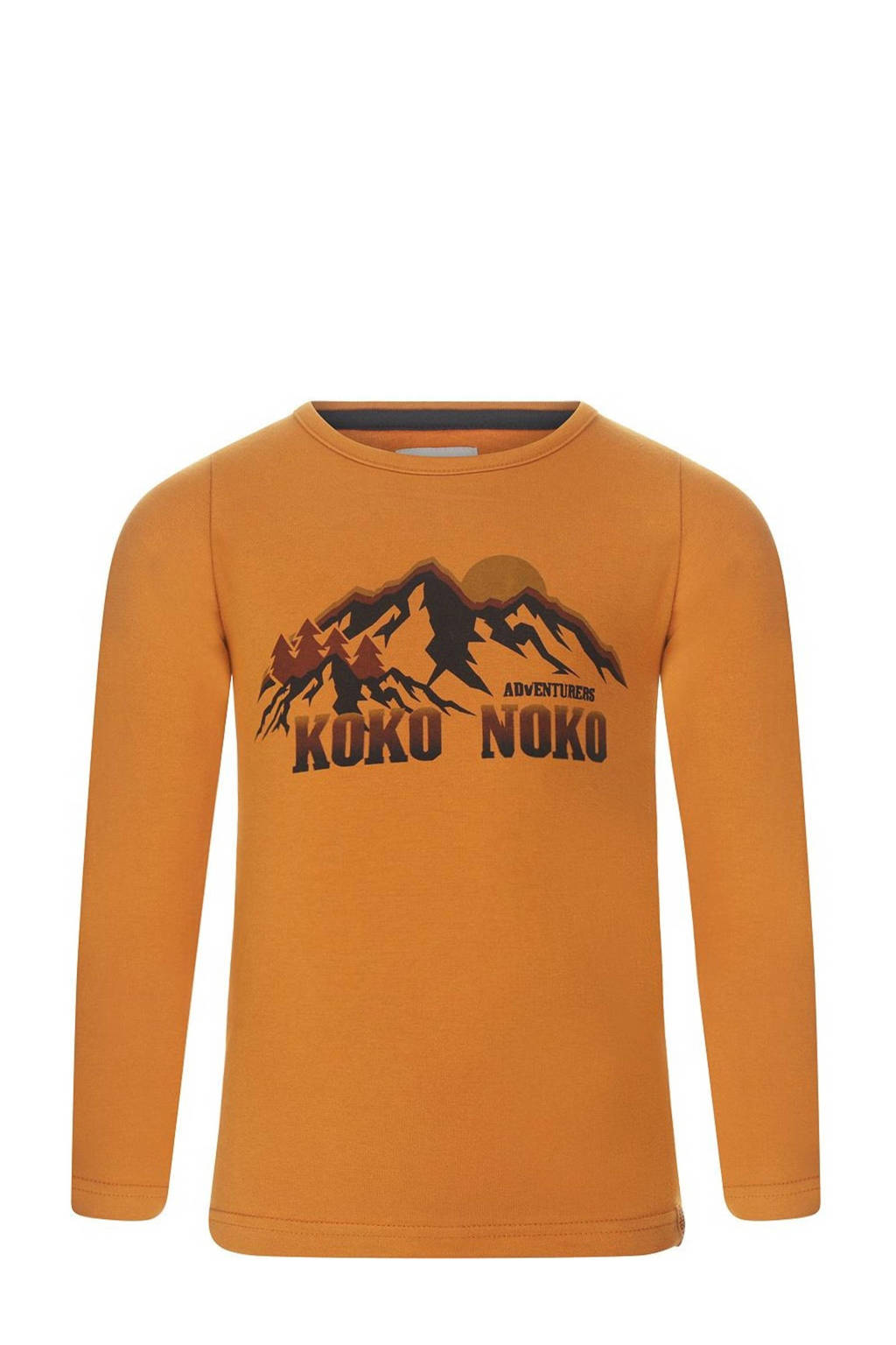 Koko Noko longsleeve met printopdruk okergeel