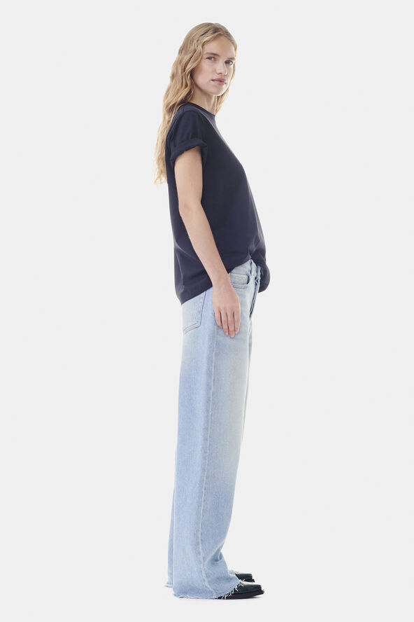 Ganni Basic Jersey Rhinestone Relaxed T-s Phantom