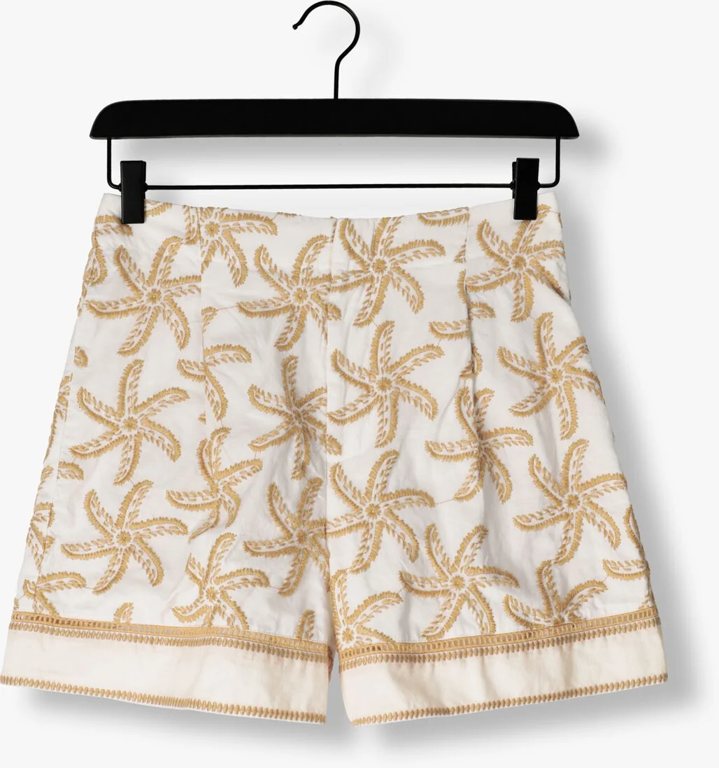 SCOTCH & SODA beige scotch & soda shorts starfish embroidered high-rise linen short