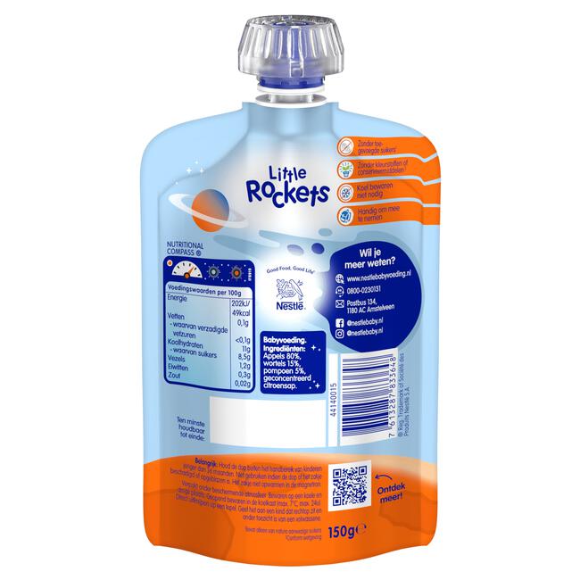 Nestlé Little Rockets Smoothie Appel Wortel Pompoen 2+