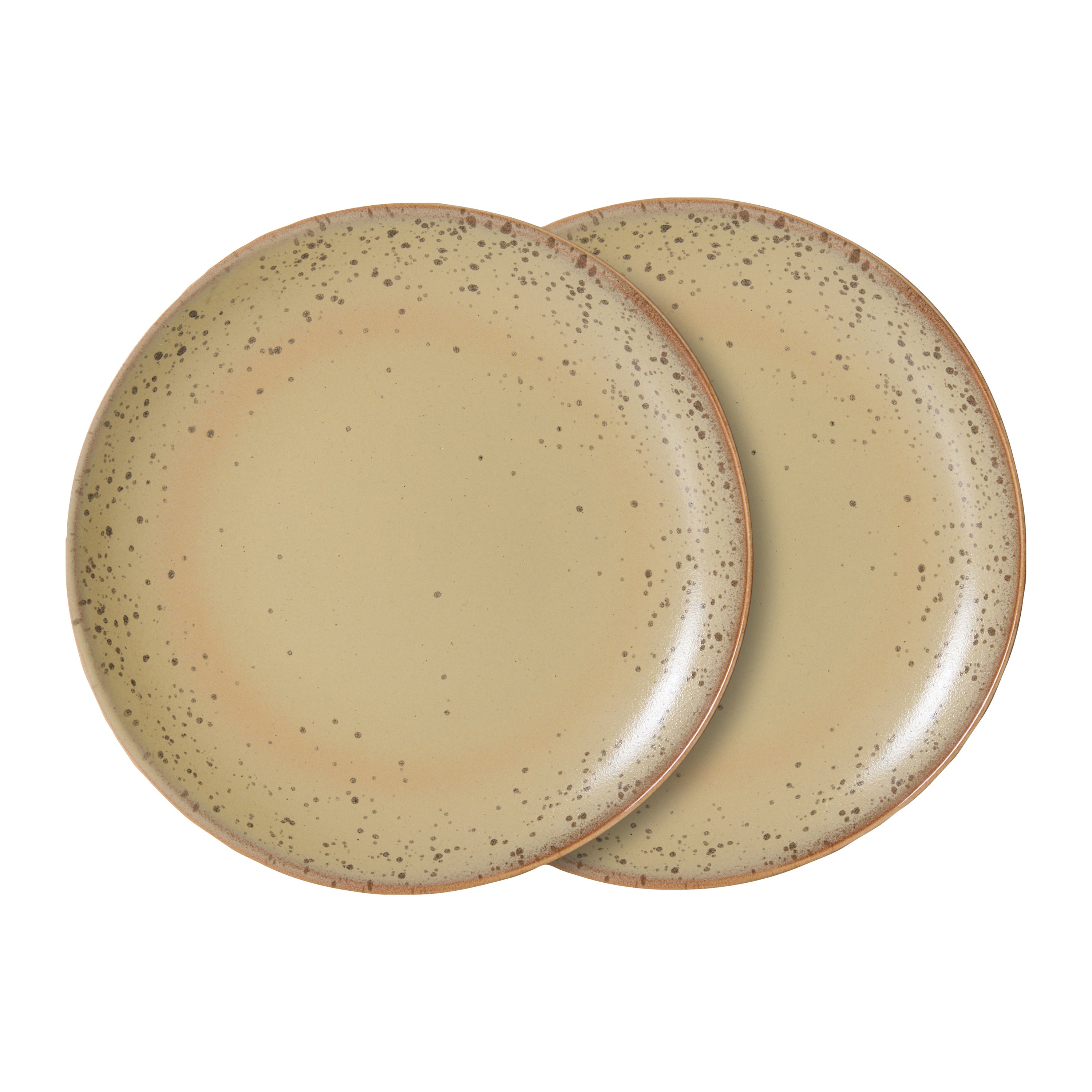 HKliving 70's Ceramics Bord Ã 22 cm - Set van 2 - Grit