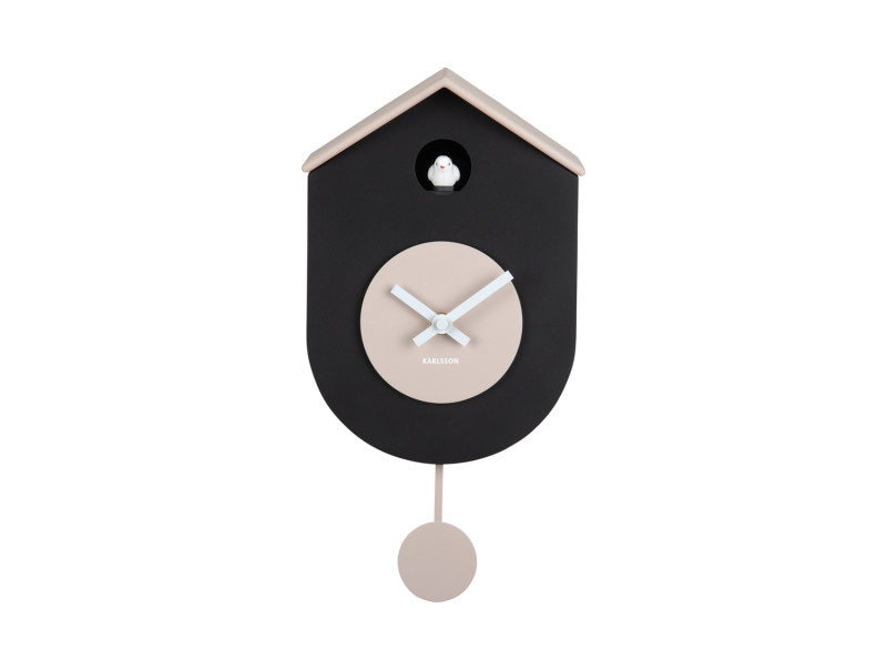 Wall Clock Grato Cuckoo KA6026BK Black & warm grey