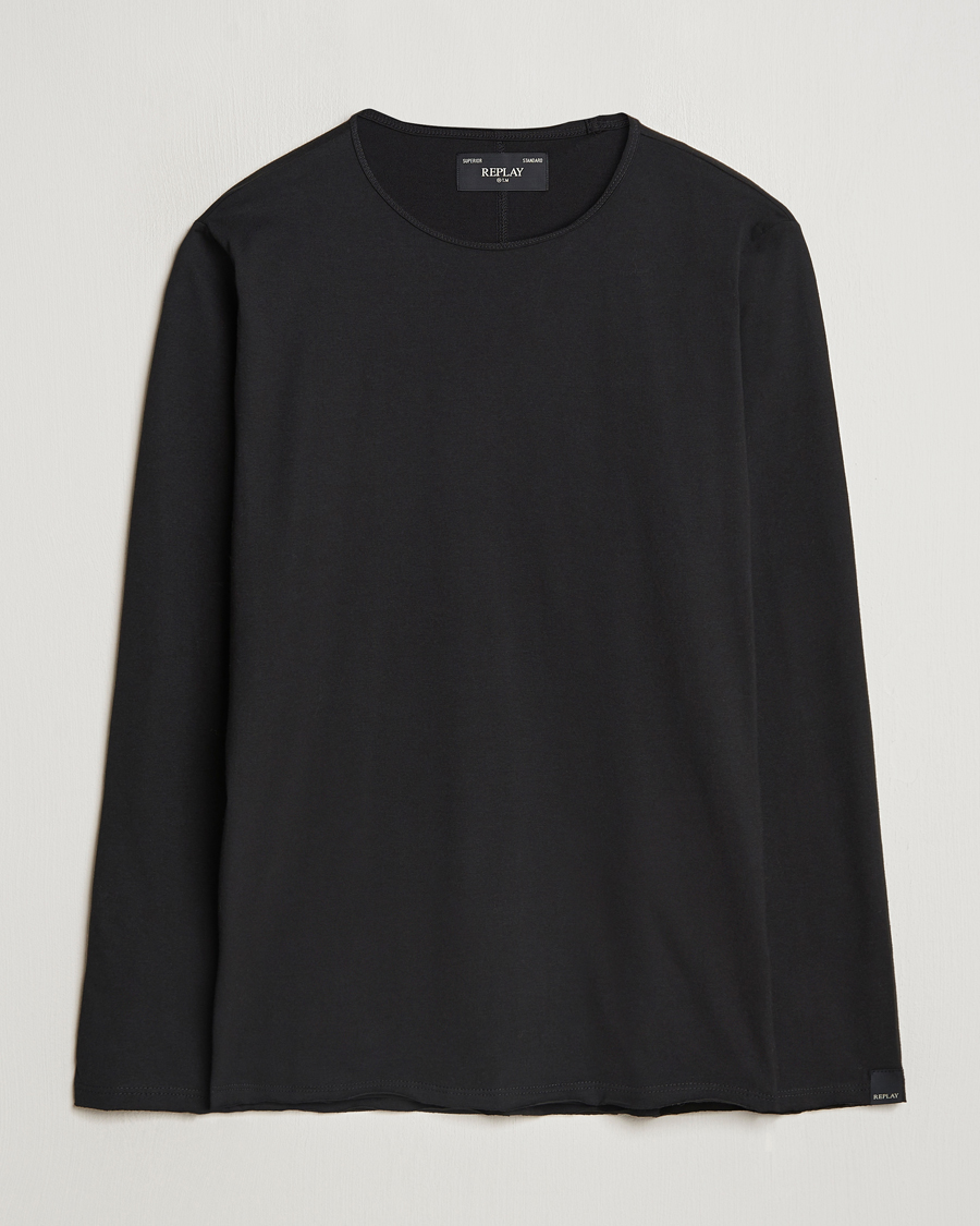 Replay Crew Neck Long Sleeve T-Shirt Black
