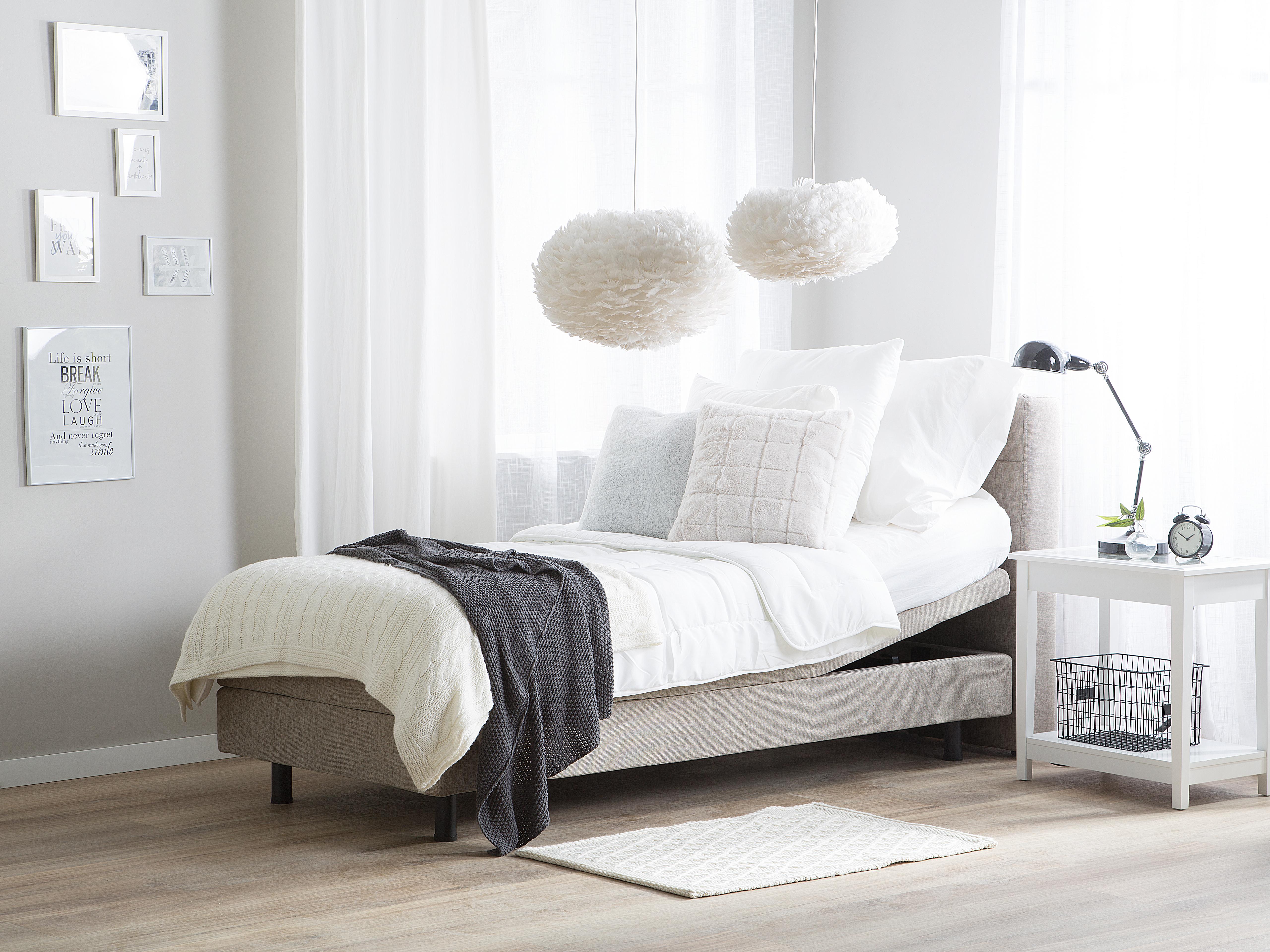 Verstelbaar bed Stof DUKE 90 x 200 cm Beige