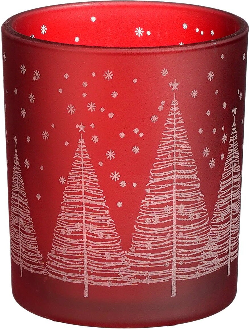 House of Seasons waxinelichthouder Knox rood D 9 H 10 cm