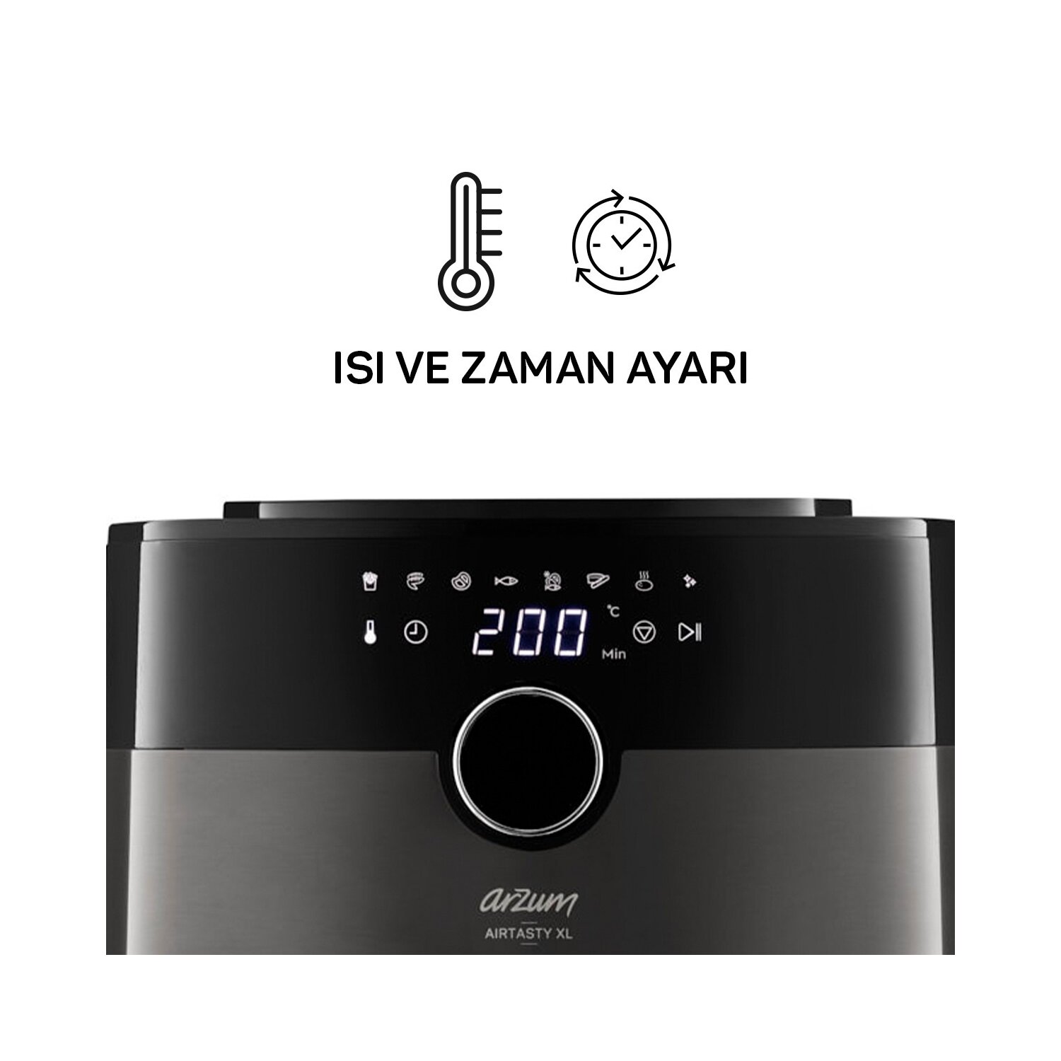 Heißluftfritteuse Air Fryer Schwarz/Kupfer